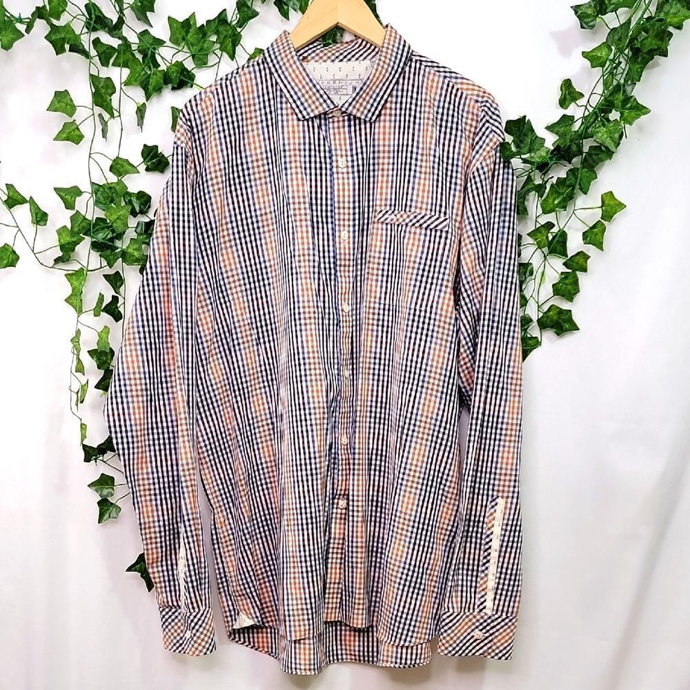 7 Diamonds. Premium. Plaid Button Down. Size XXL. Excellent Condition